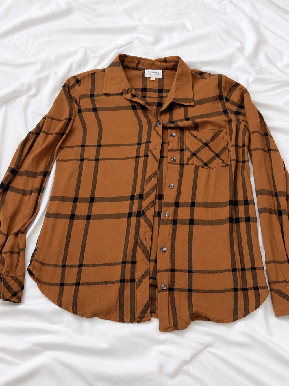Thread & Supply Brown Plaid Button-Down Shirt